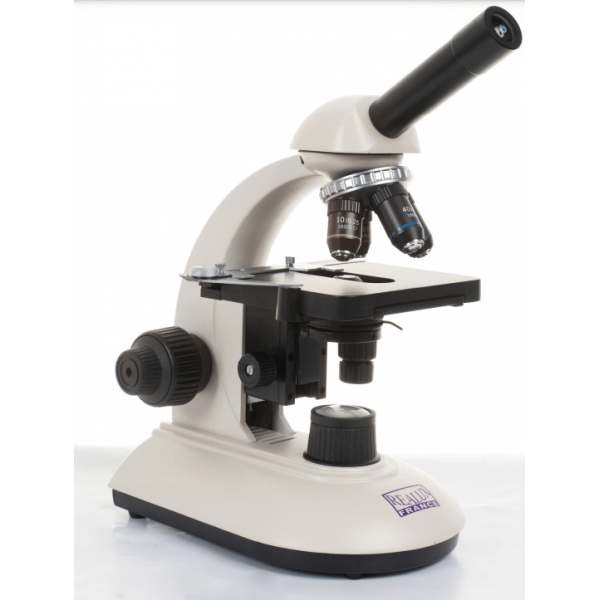 Microscope monoculaire simple x40 à x600 livré avec 3oculaires