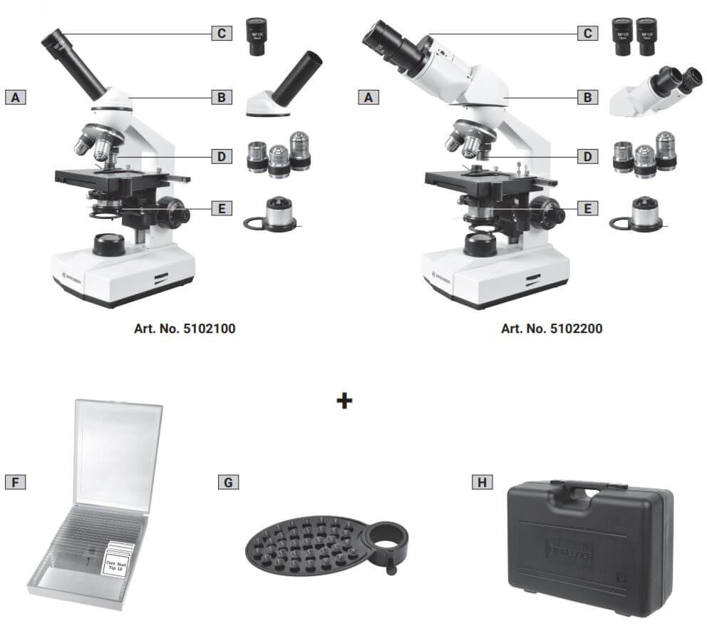 Microscope monoculaire Erudit basic 40x à 400x Bresser